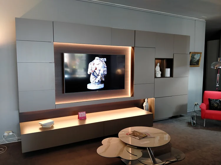 Parete attrezzata in stile design Turati 4 di Turati t4 laccata argilla - immagine 3