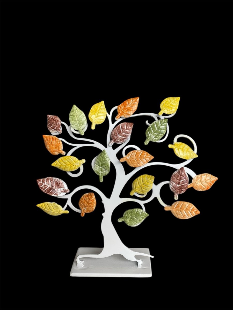 Albero della vita d’appoggio bianco con fohlioline colorate