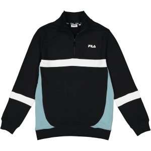FILA Uomo Felpa Mezza Zip Dean Nera