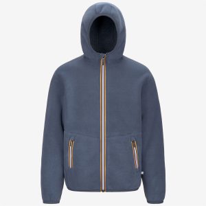 K-WAY Uomo Felpa Jack Sherpa Polar Azzurro Scuro